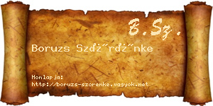 Boruzs Szörénke névjegykártya